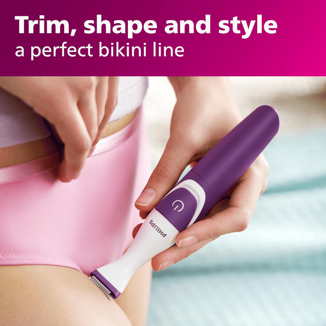 Philips Beauty Bikini Genie Cordless Trimmer for Bikini Line Hair Removal, with Shaving Head and Comb