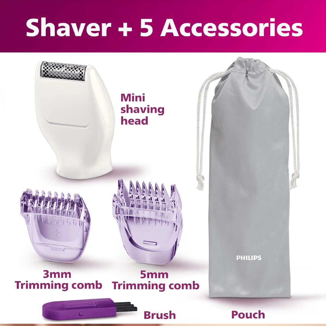 Philips Beauty Bikini Genie Cordless Trimmer for Bikini Line Hair Removal, with Shaving Head and Comb