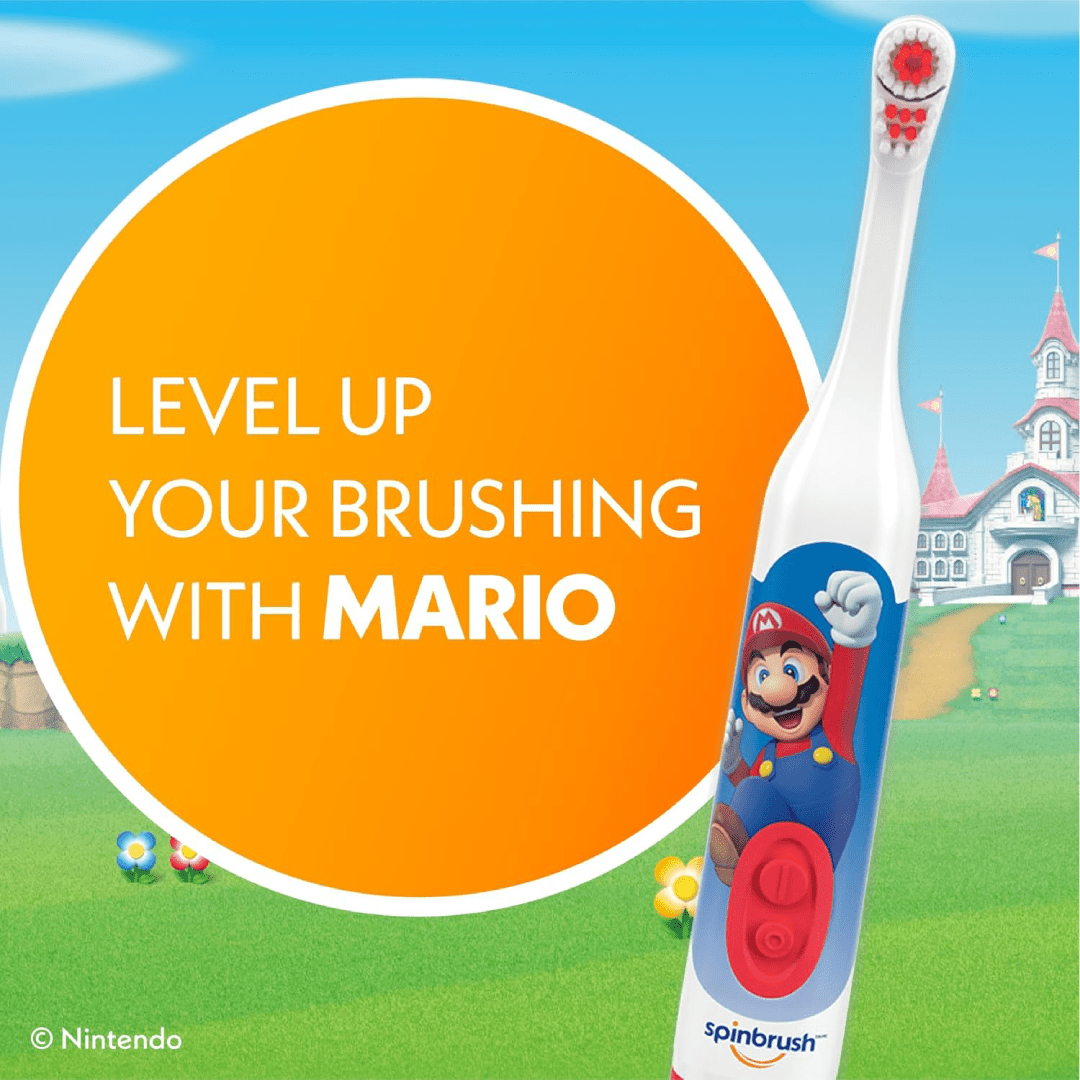 Spinbrush Super Mario Kids Electric Battery Toothbrush