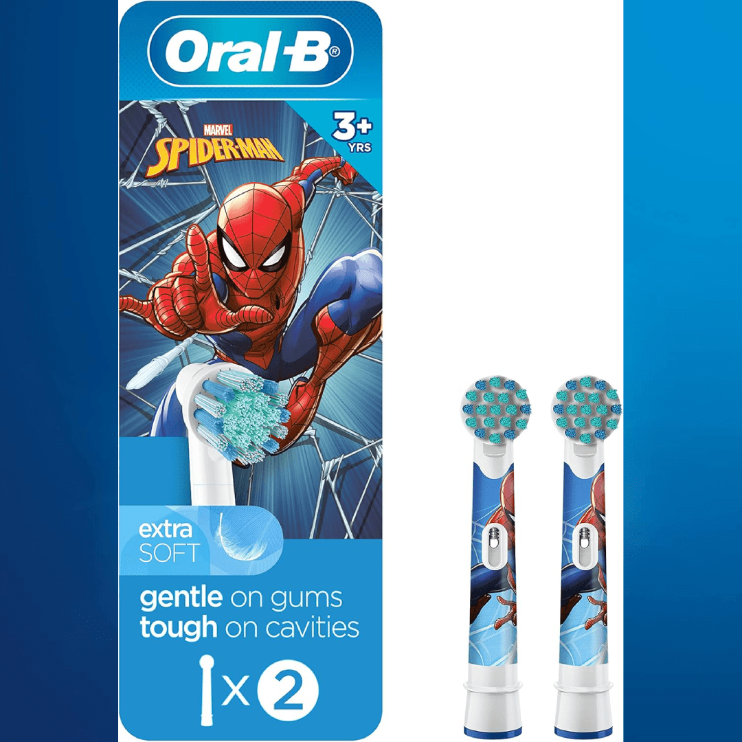 Oral-B Kids Extra Soft Replacement Brush Heads – Spider-Man (2 Pack)