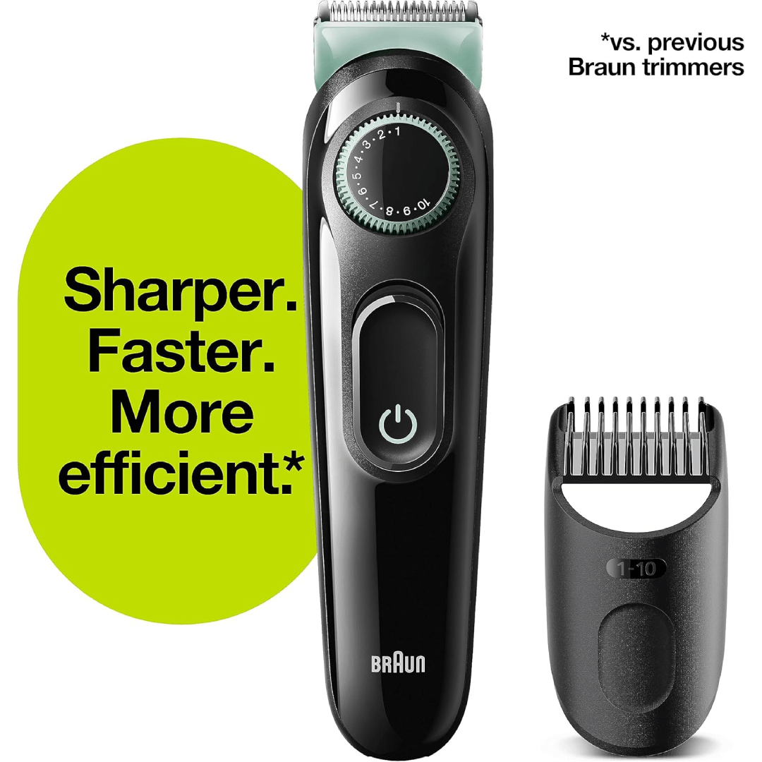 Braun Beard Trimmer Bt3221 Men Beard Trimmer and Hair Clipper, 20 Length Settings
