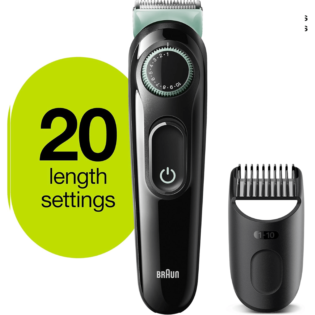 Braun Beard Trimmer Bt3221 Men Beard Trimmer and Hair Clipper, 20 Length Settings