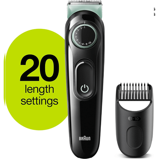 Braun Beard Trimmer Bt3221 Men Beard Trimmer and Hair Clipper, 20 Length Settings