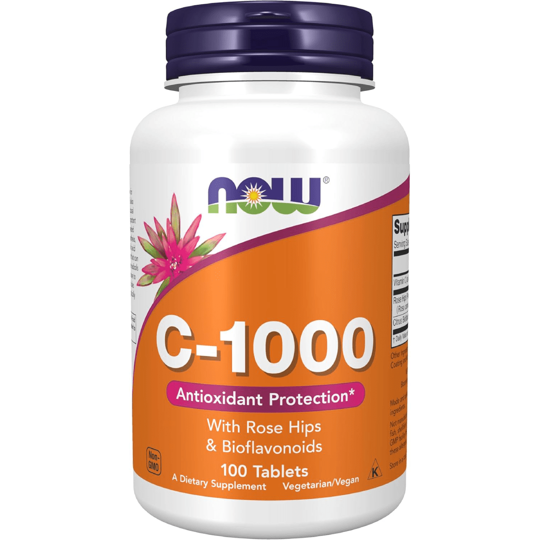 NOW Foods Vitamin C-1000 with Rose Hips (100 Tablets)