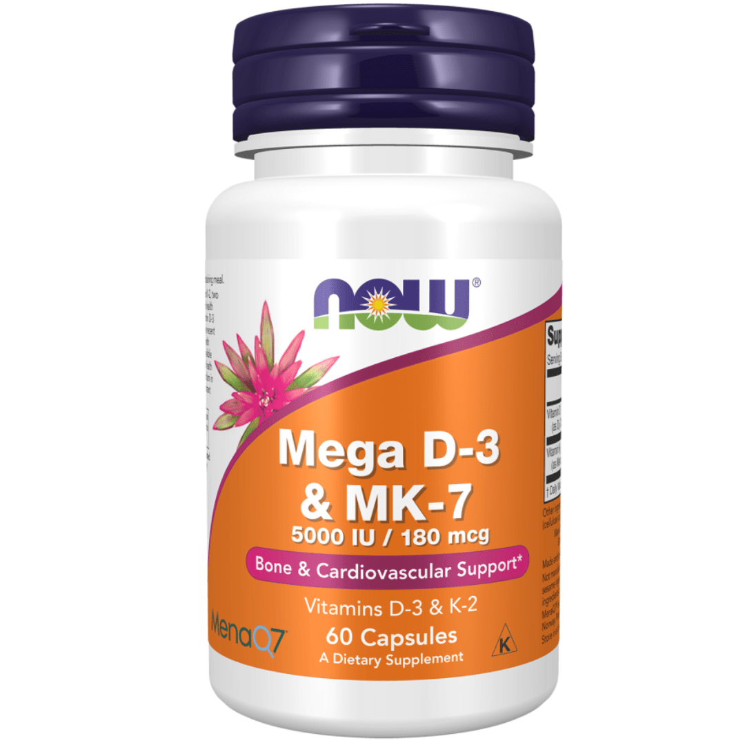NOW Foods Mega D-3 & MK-7 (60 Capsules)