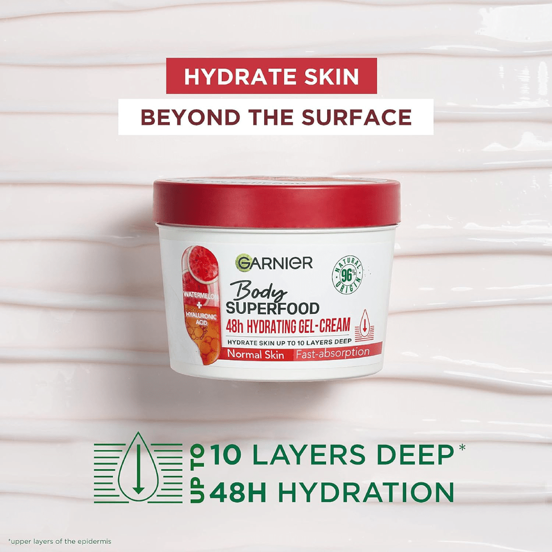 ( Discounted Product ) Garnier Body Superfood, Hydrating body Cream, With Watermelon, Normal Skin, 380ml
