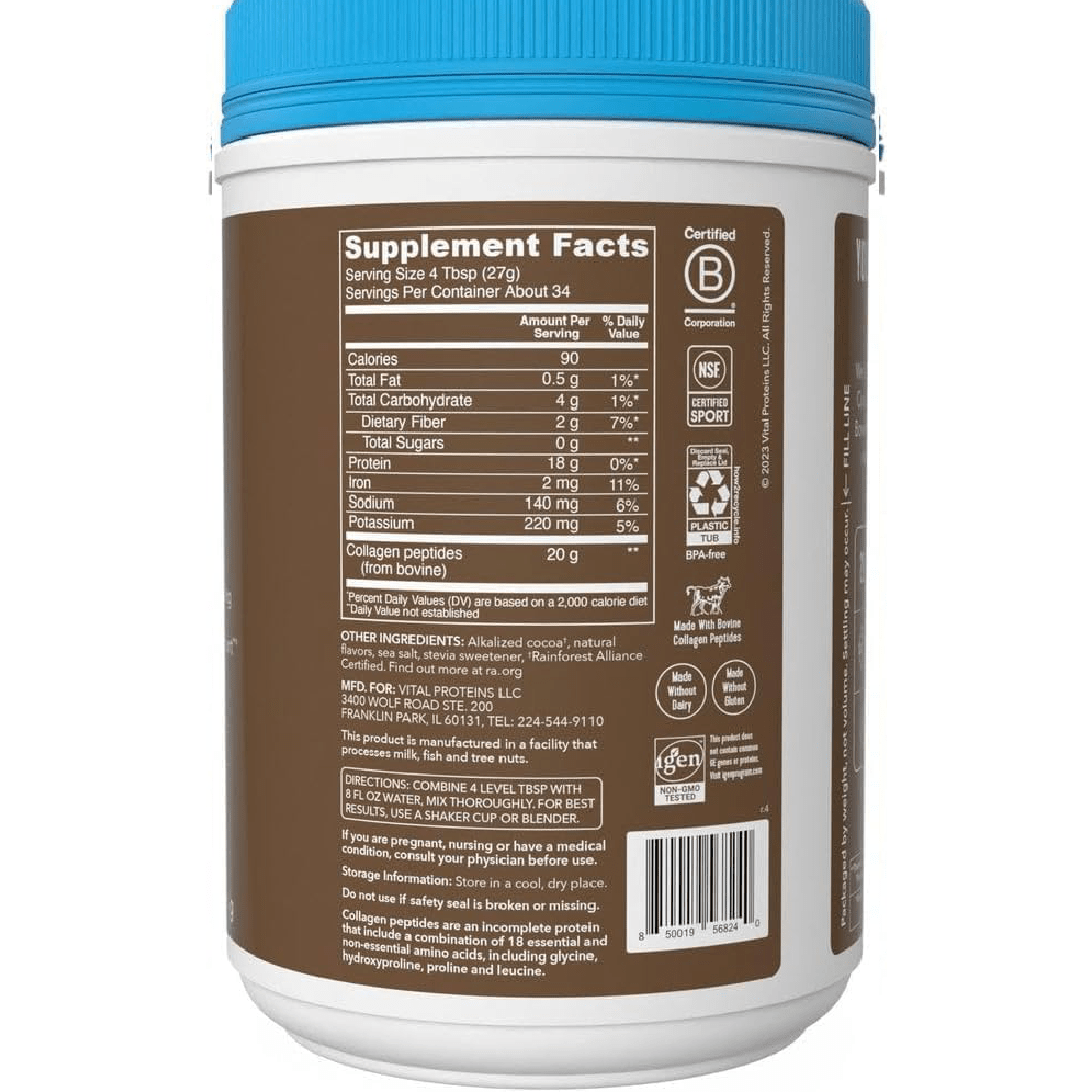 Vital Proteins Grass-Fed Collagen Powder (Chocolate Flavor) – 923g