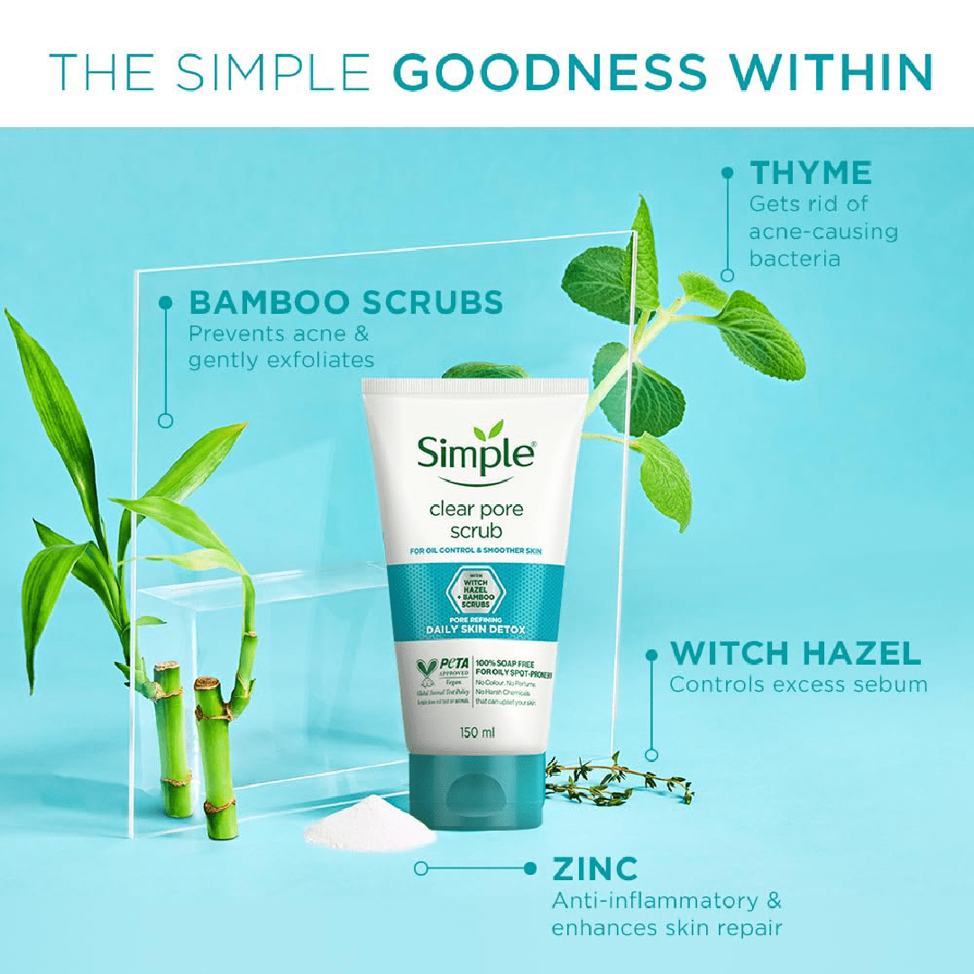 Simple Daily Skin Detox Pore Polishing Face Scrub – 150 ml