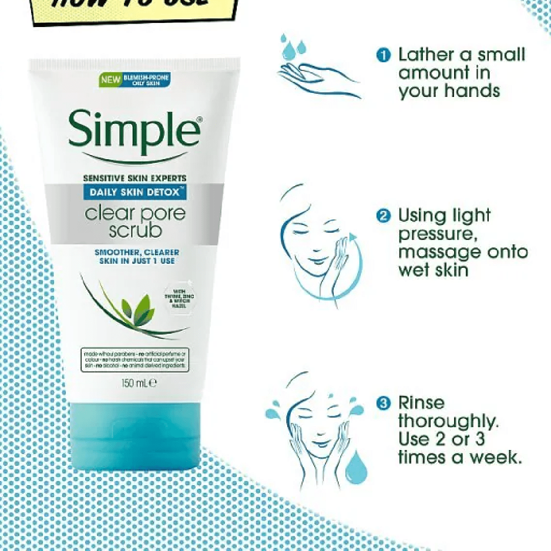 Simple Daily Skin Detox Pore Polishing Face Scrub – 150 ml