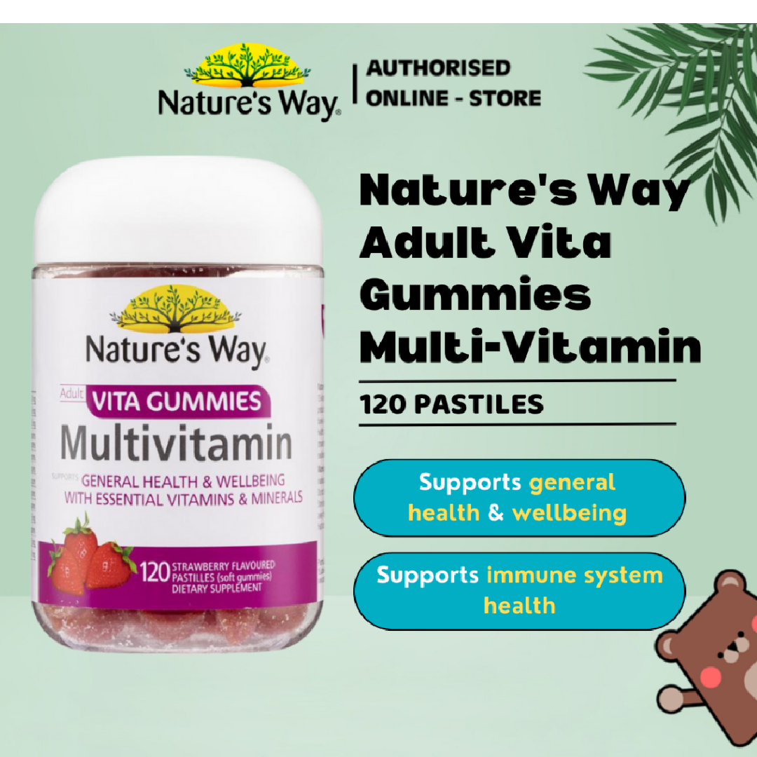 Nature’s Way Vita Gummies Adult Multivitamin – 120 Strawberry Flavoured Pastilles