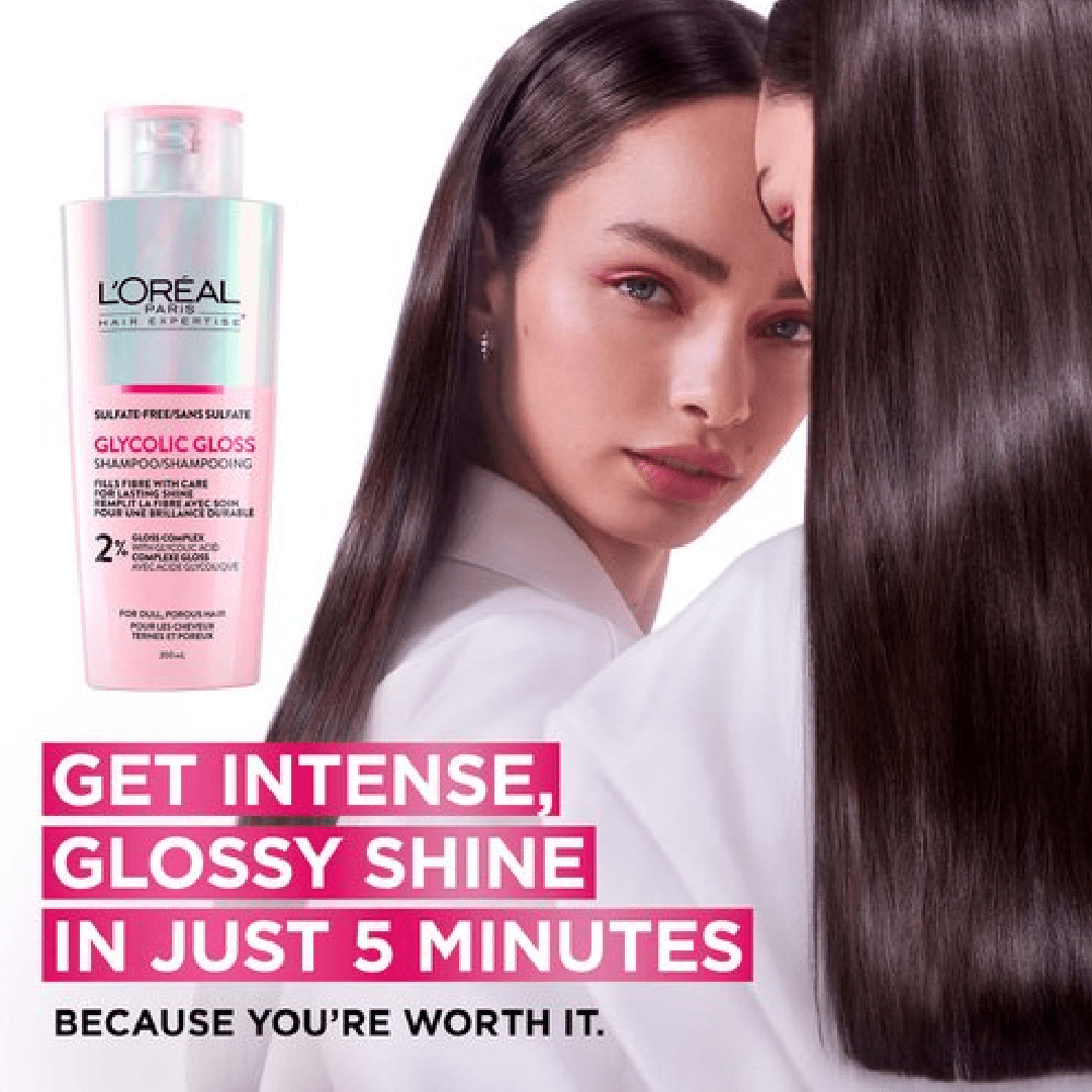 L’Oréal Paris Glycolic Gloss Shine Shampoo 200ml