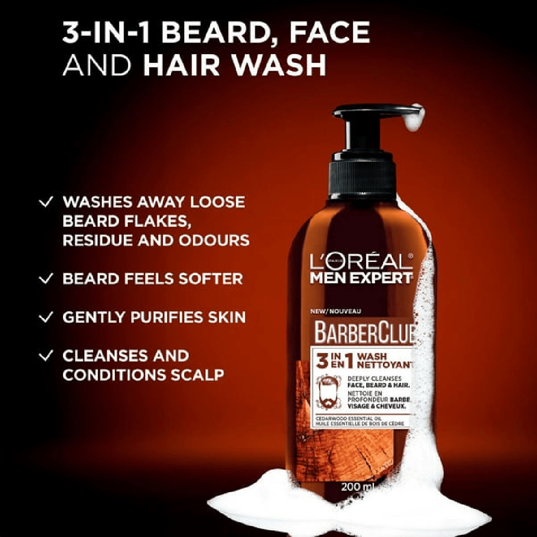 L’Oréal Men Expert 3-in-1 Hair, Beard & Face Cleanser 200ml