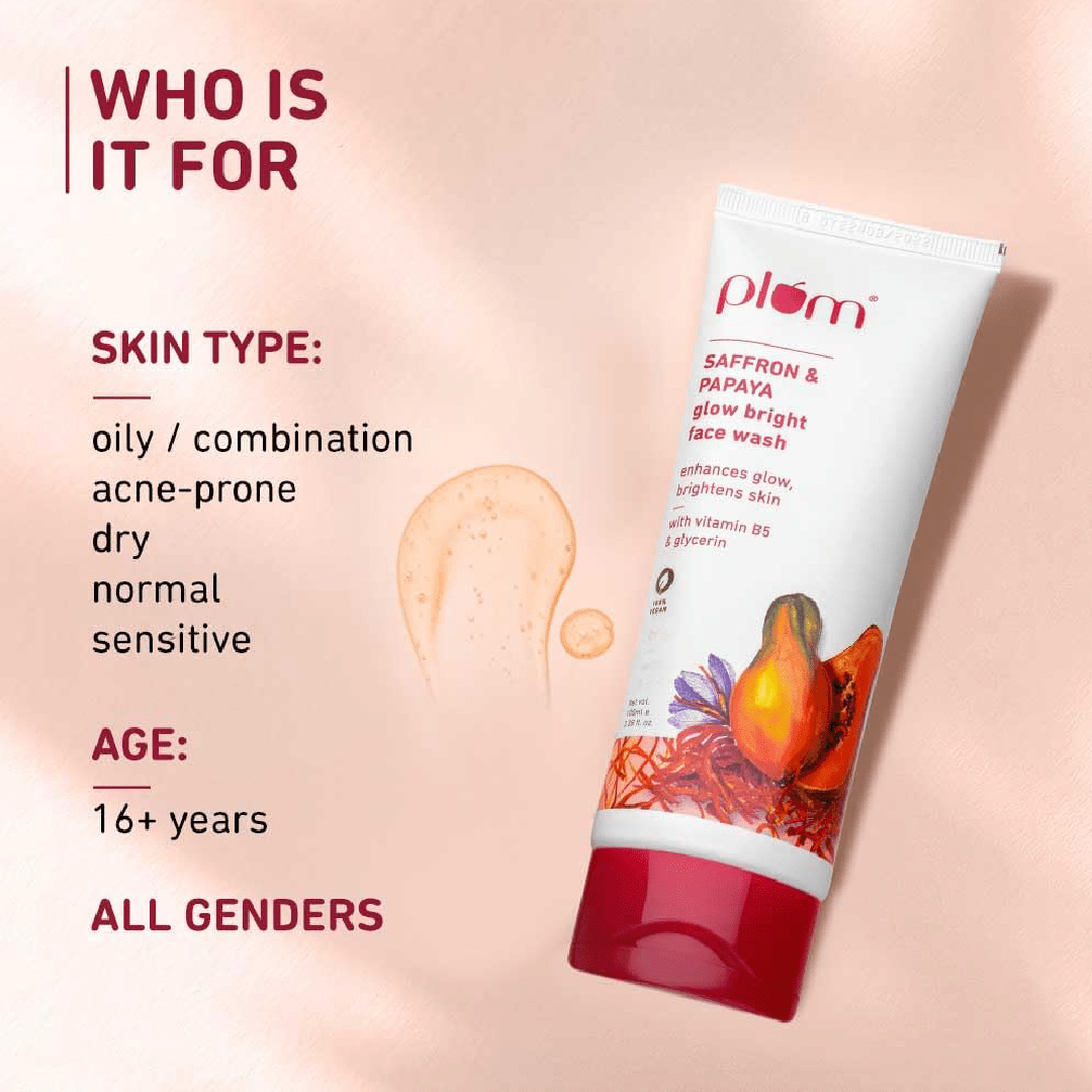 Plum Saffron & Papaya Glow Face Wash 100ml