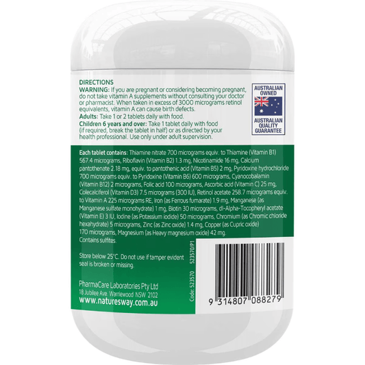 Nature’s Way Complete Daily Multivitamin with Antioxidants (250 Tablets)