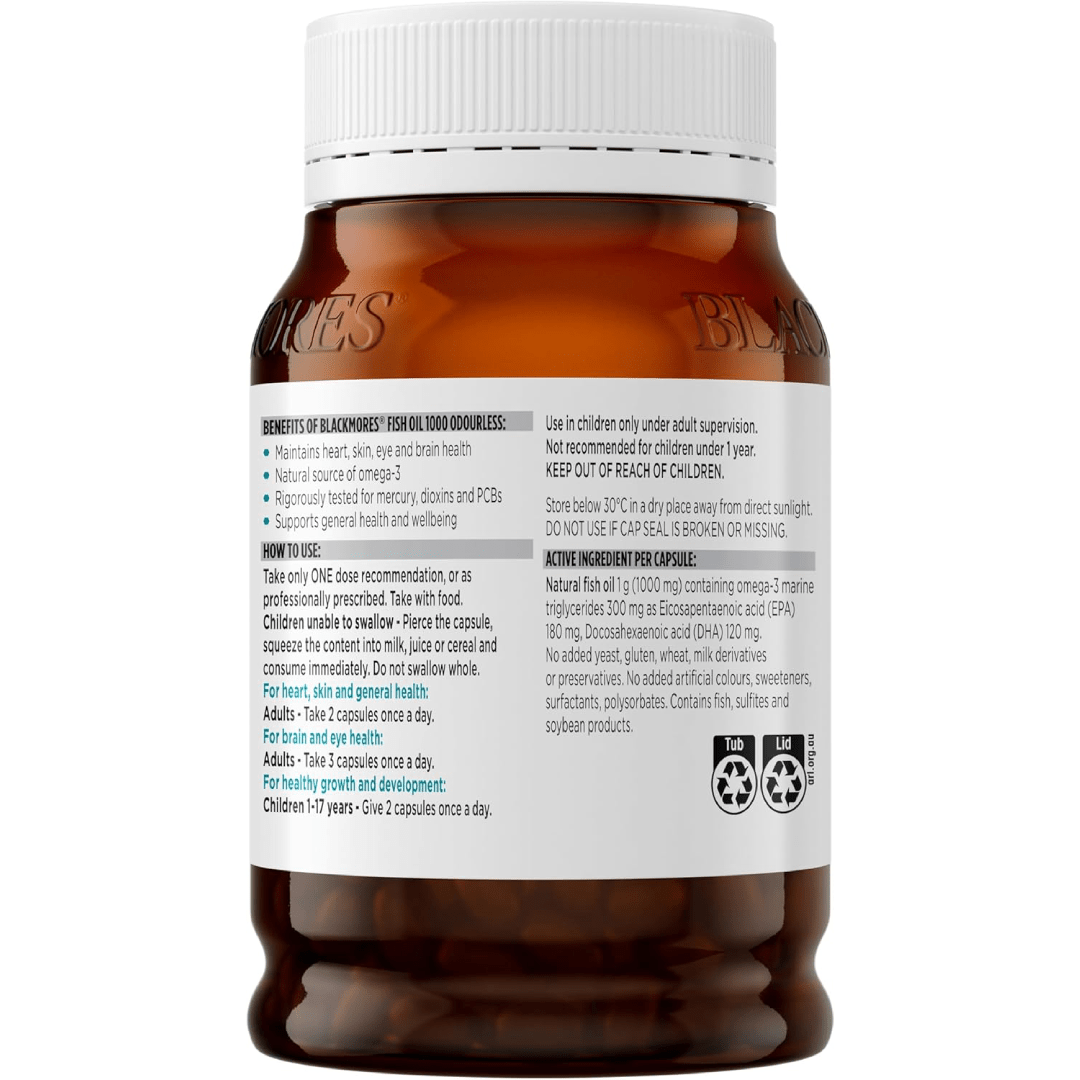Blackmores Fish Oil 1000 Odourless – 200 Capsules