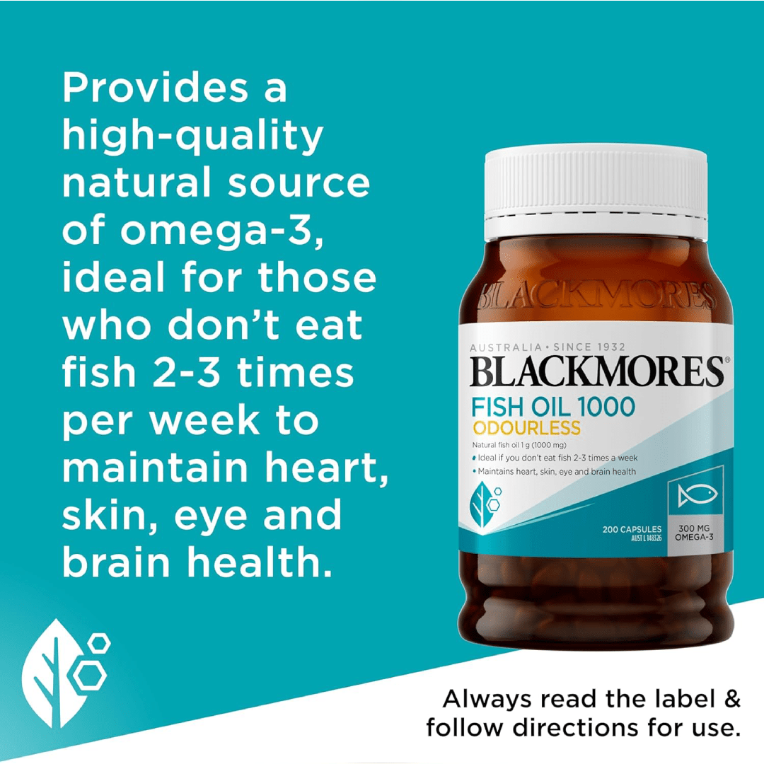 Blackmores Fish Oil 1000 Odourless – 200 Capsules