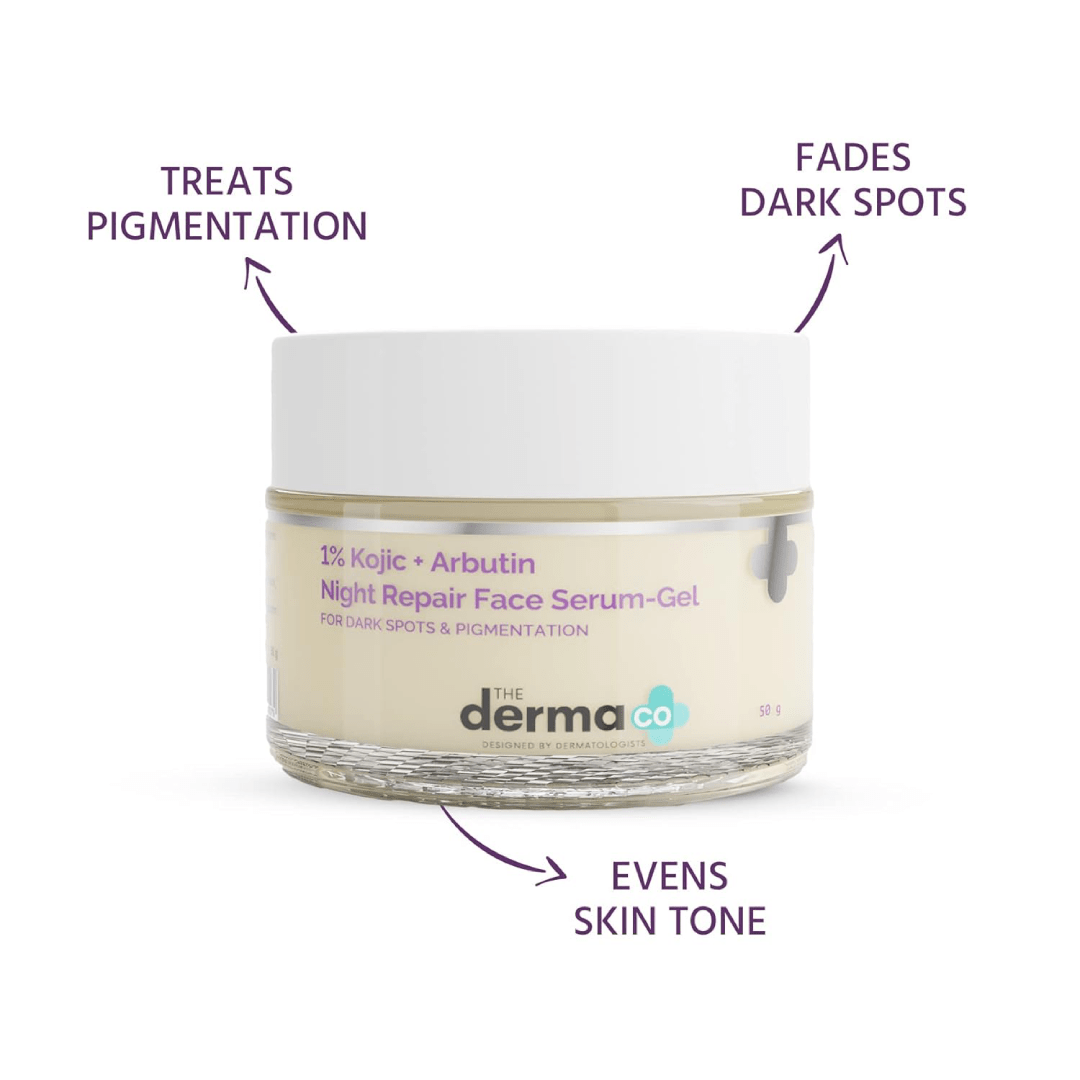 The Derma Co 1% Kojic & Arbutin Night Serum-Gel (50g)