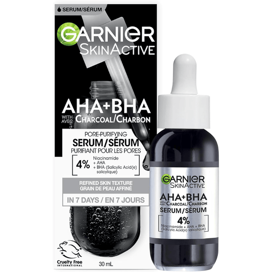 Garnier Charcoal Serum with 4% AHA + Salicylic Acid + Niacinamide – 30ml