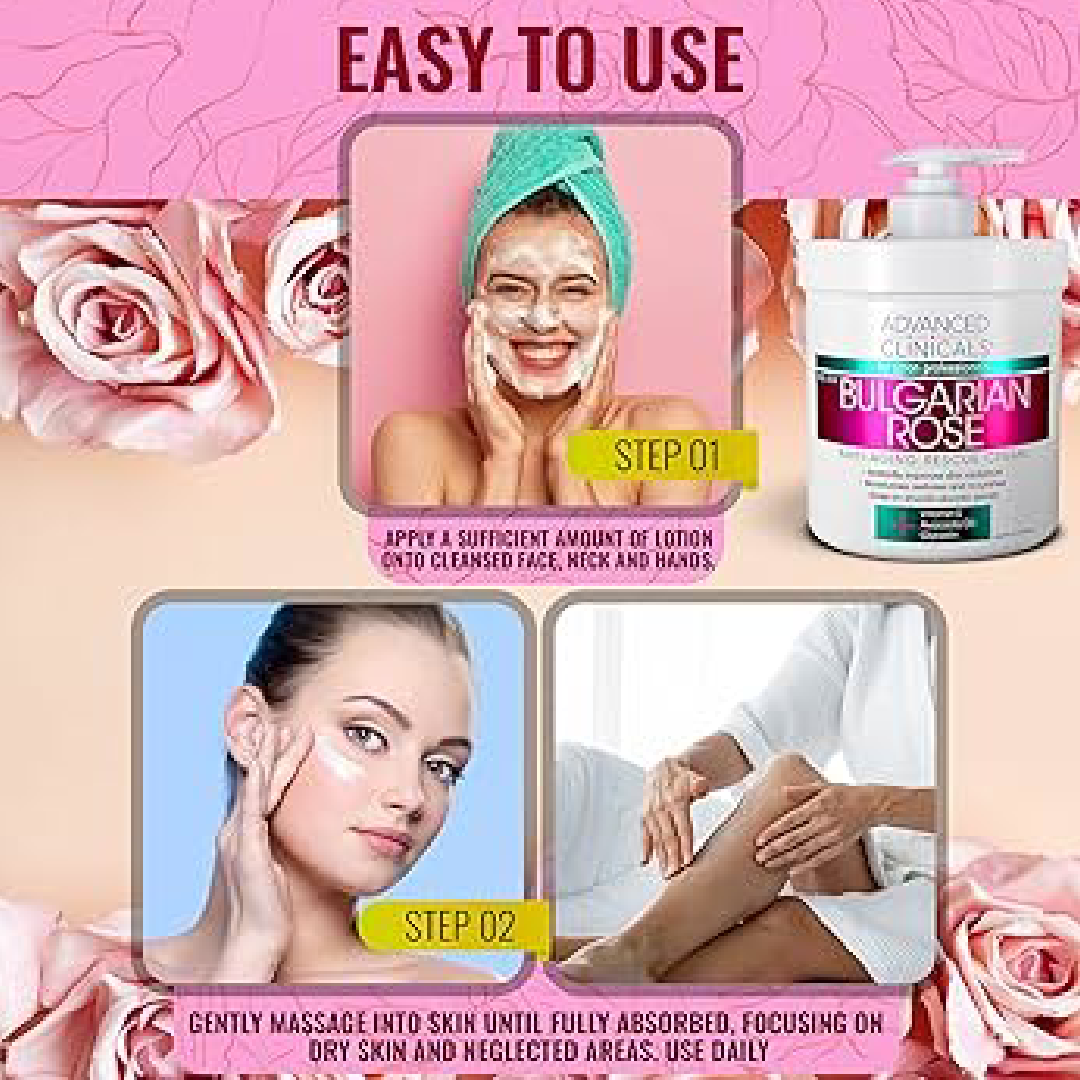 Advanced Clinicals Bulgarian Rose Anti-Aging Rescue Cream 454g