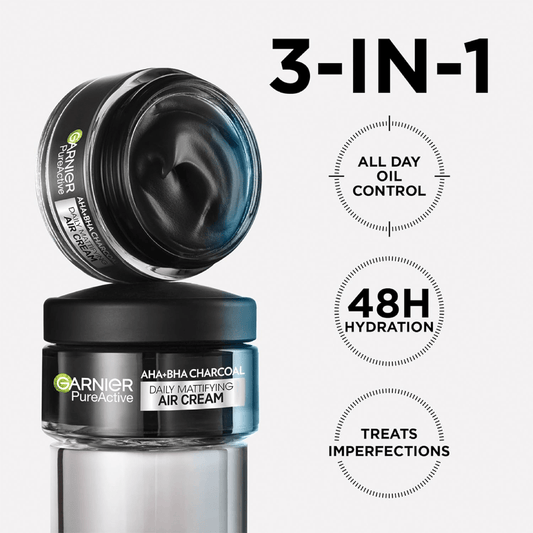 Garnier Pure Active AHA + BHA Charcoal Air Cream 50ml