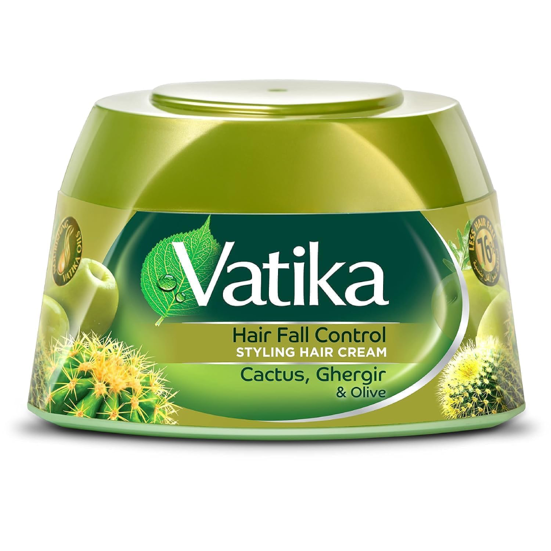 Vatika Hair Fall Control Styling Hair Cream – Cactus, Ghergir &amp; Olive (140ml)