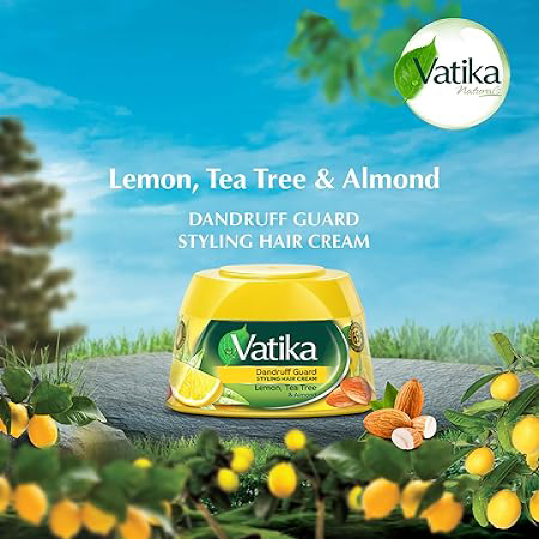 Vatika Dandruff Guard Hair Cream – Lemon, Tea Tree &amp; Almond (140ml)