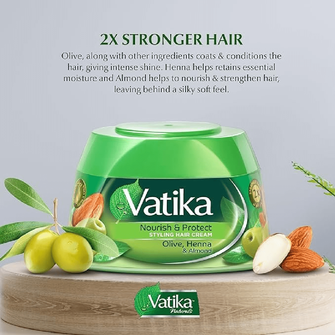 Vatika Nourish &amp; Protect Hair Cream – Olive, Henna &amp; Almond 140ml