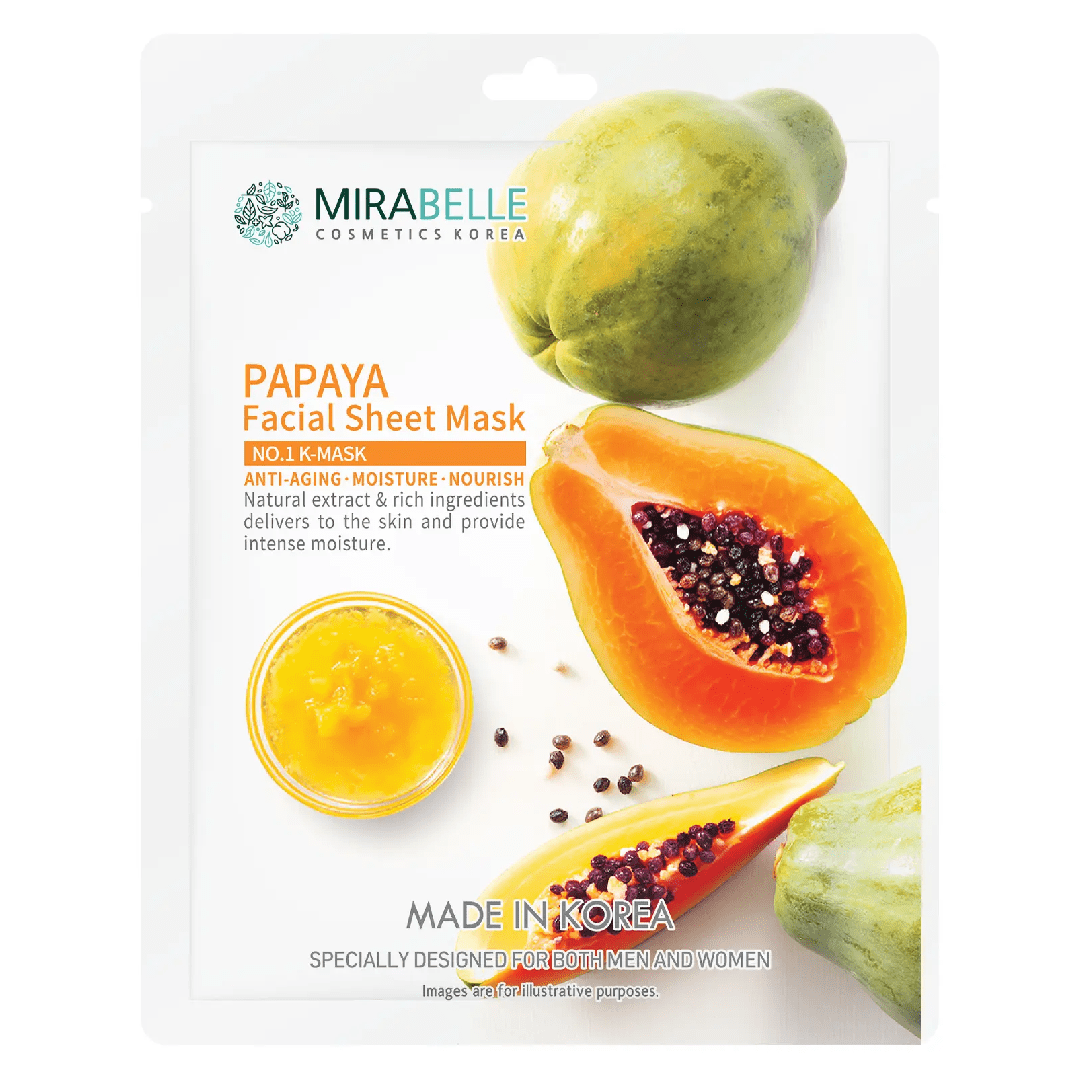Mirabelle Korea Papaya Facial Sheet Mask – Glow Boost