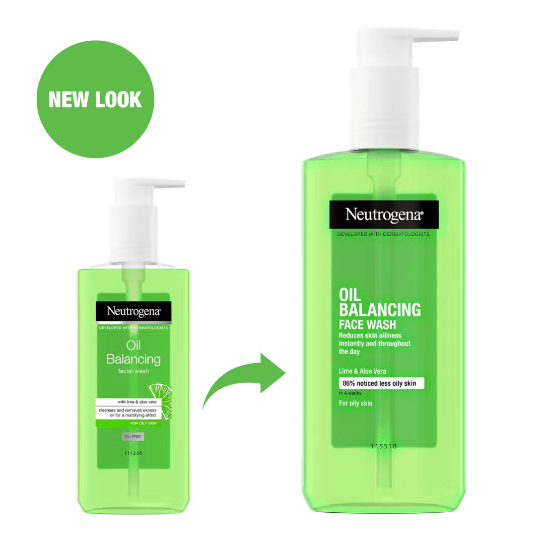 ( Discounted Product ) Neutrogena Oil Balancing Facial Wash With Lime And Aloe Vera 200ml ( Packaging May Vary )