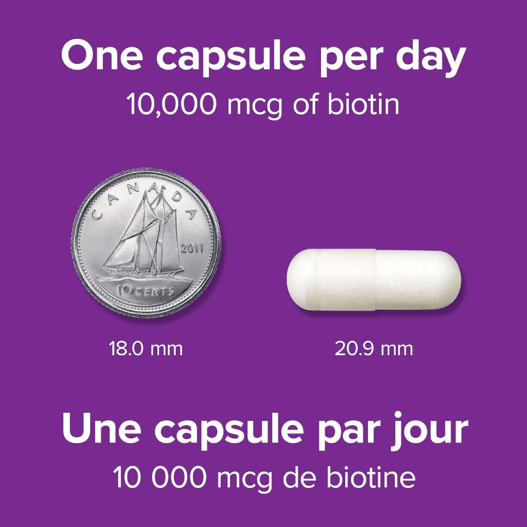 Webber Naturals Biotin Extra Strength 10,000 mcg – 120 Capsules
