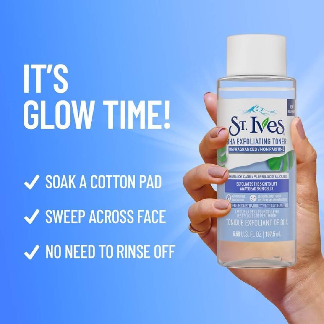St. Ives Unfragranced BHA Exfoliating Facial Toner 197.5ml
