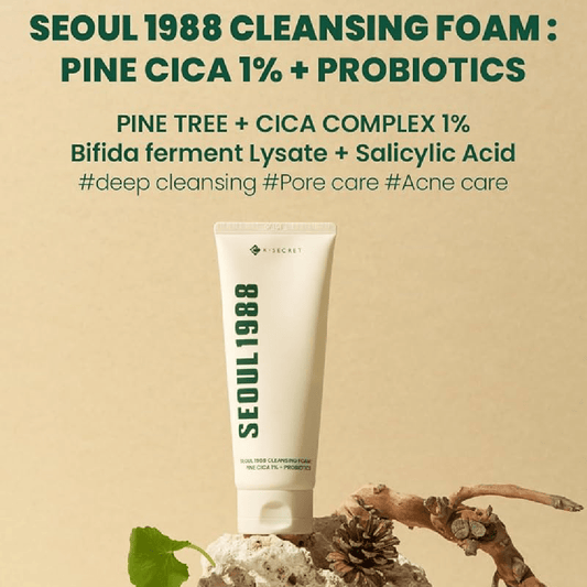 KSECRET SEOUL 1988 Cleansing Foam – Pine Cica 1% + Probiotics (150ml)