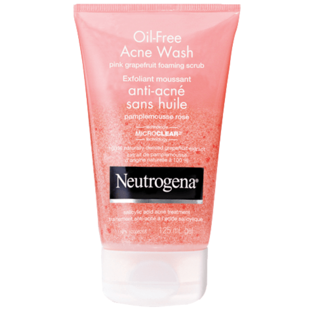 Neutrogena Oil Free Acne Wash Foaming Scrub, Pink Grapefruit Face Wash - 125