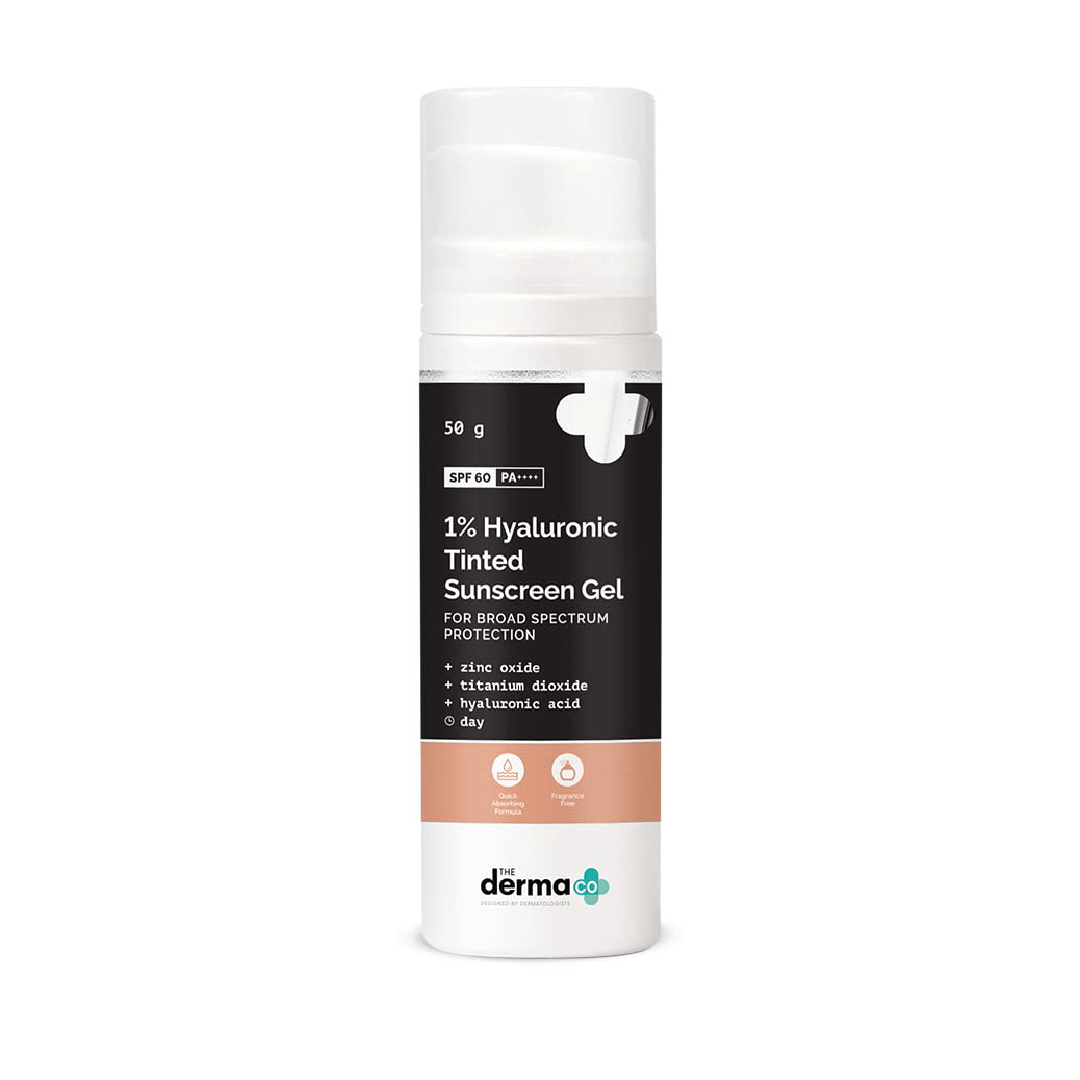 The Derma Co Derma Co 1% Hyaluronic Tinted Sunscreen SPF 60 Gel - 50g
