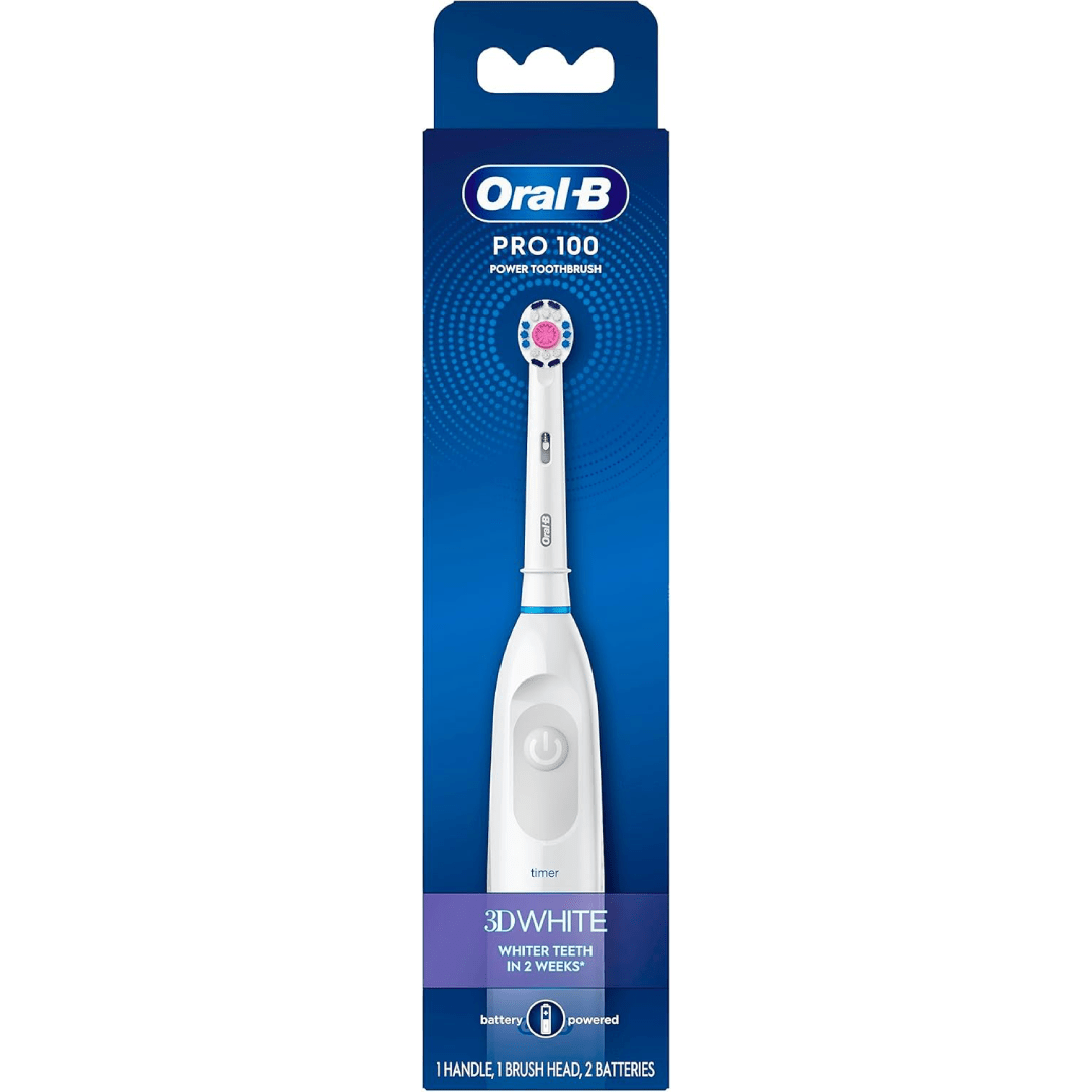 Oral-B Pro 100 FlossAction Battery Powered Electric Toothbrush (White)