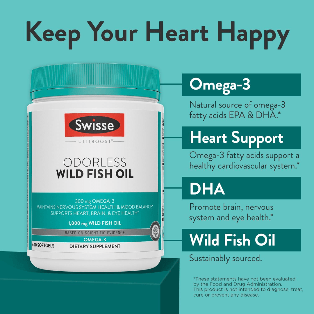 Swisse Wild Fish Oil Omega-3 1000 mg – 400 Softgels