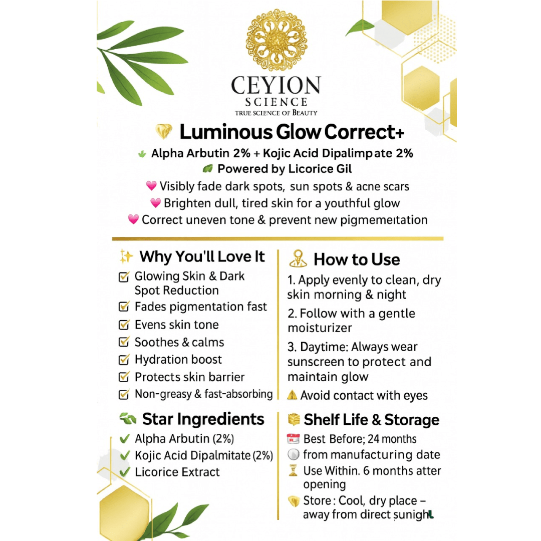 Ceylon Science Luminous Glow Correct+ Serum 50ml