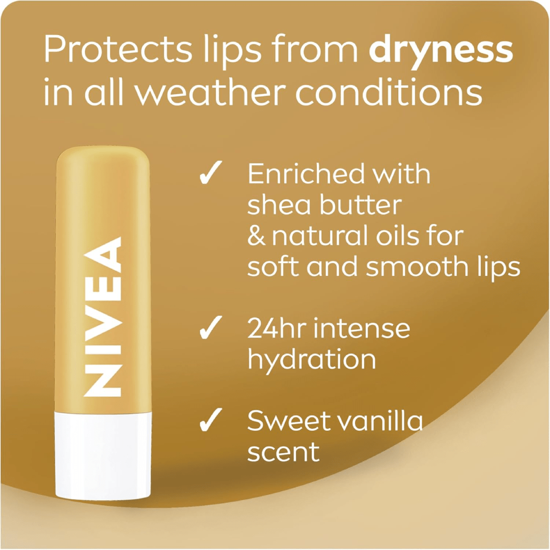 NIVEA Vanilla Buttercream Lip Balm – 2 Pack