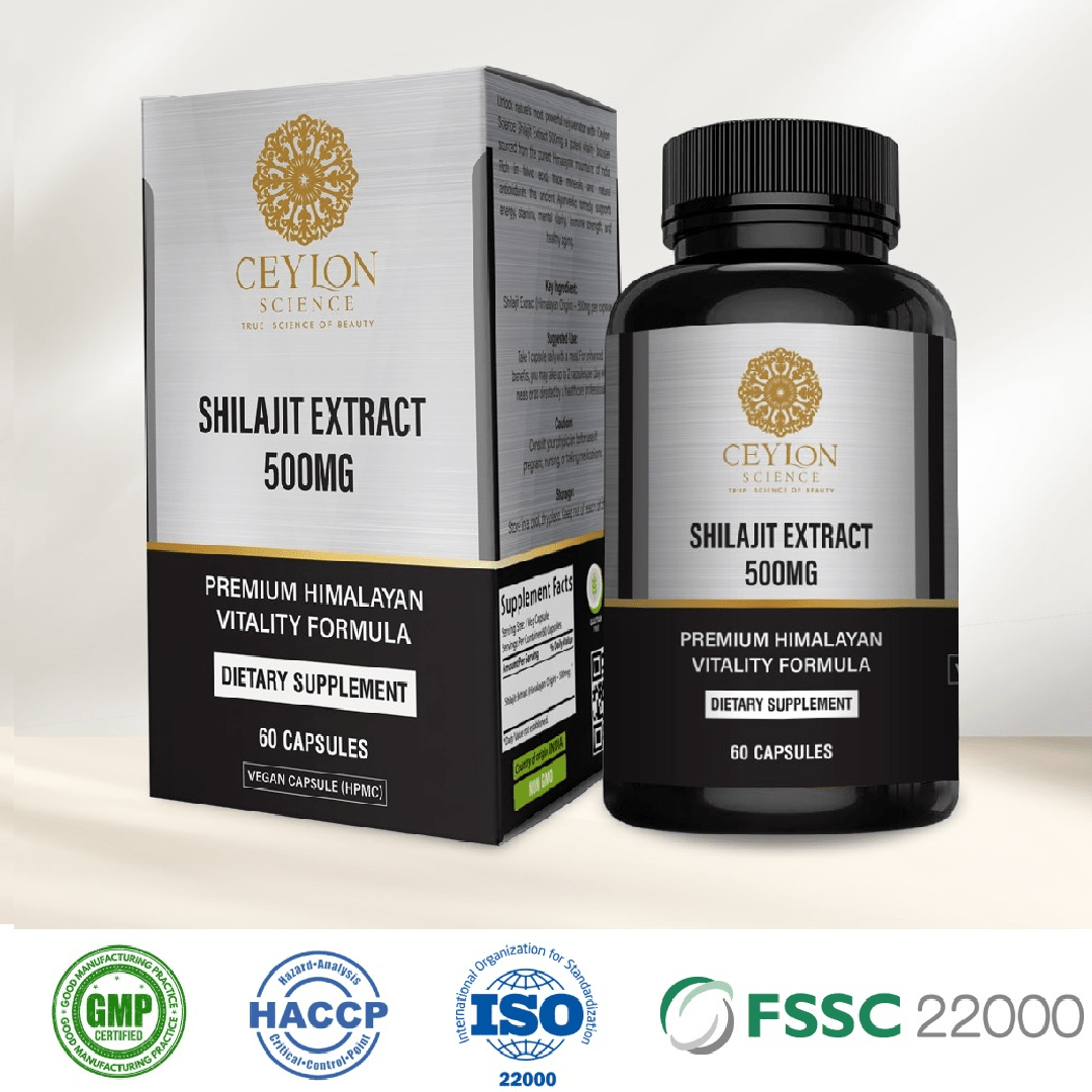 Ceylon Science Shilajit Extract 500mg – 60 Veg Capsules