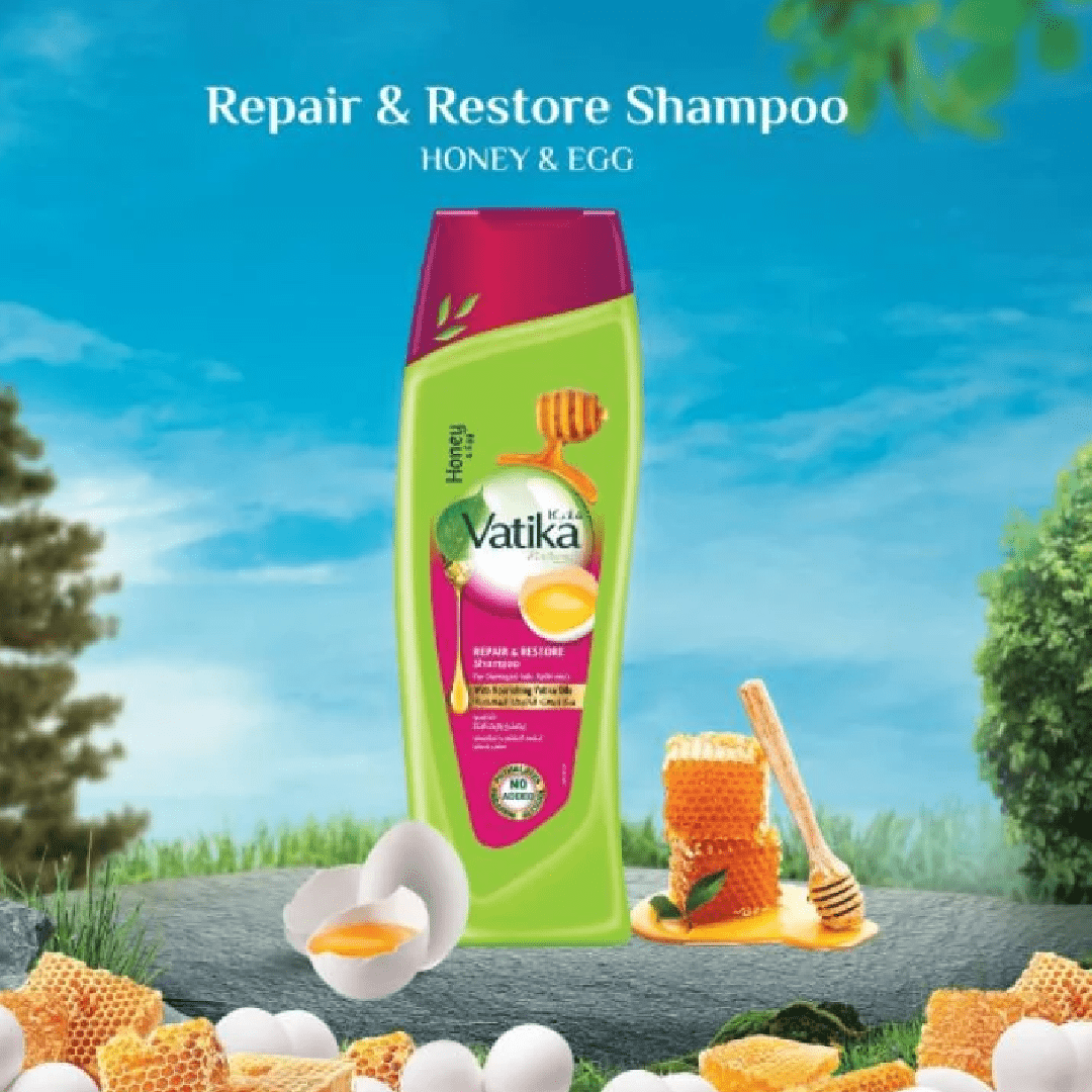 Vatika Honey &amp; Egg Repair &amp; Restore Shampoo – 400ml