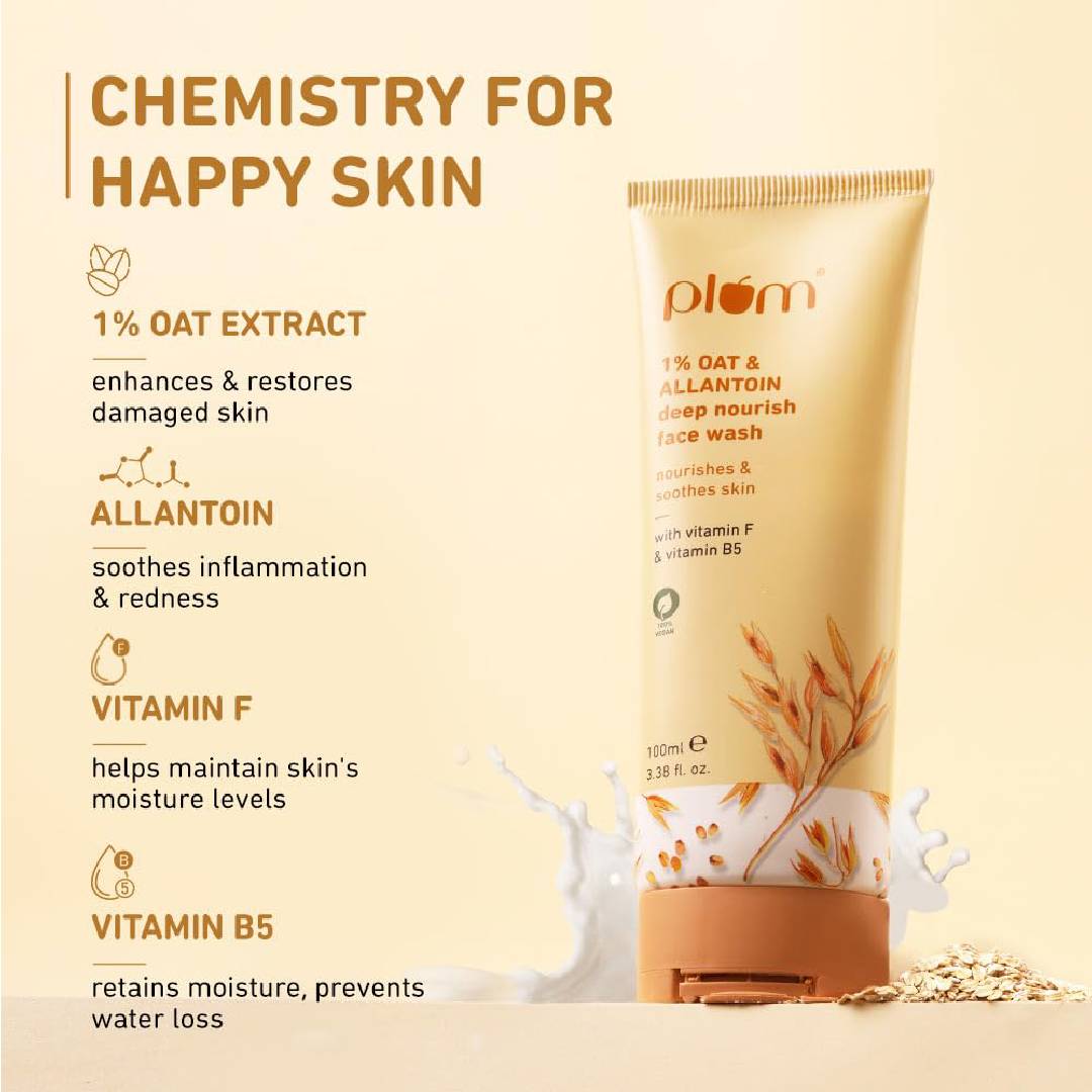 Plum 1% Oat & Allantoin Deep Nourish Face Wash (100ml)