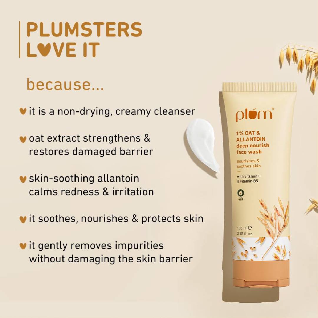 Plum 1% Oat & Allantoin Deep Nourish Face Wash (100ml)
