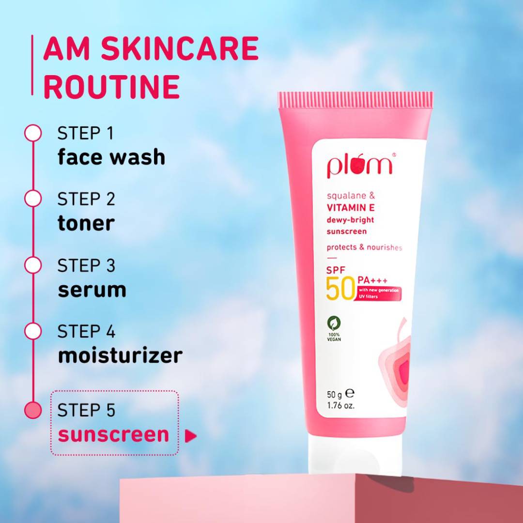 Plum Squalane & Vitamin E Dewy-Bright Sunscreen SPF 50 PA+++ (50g)