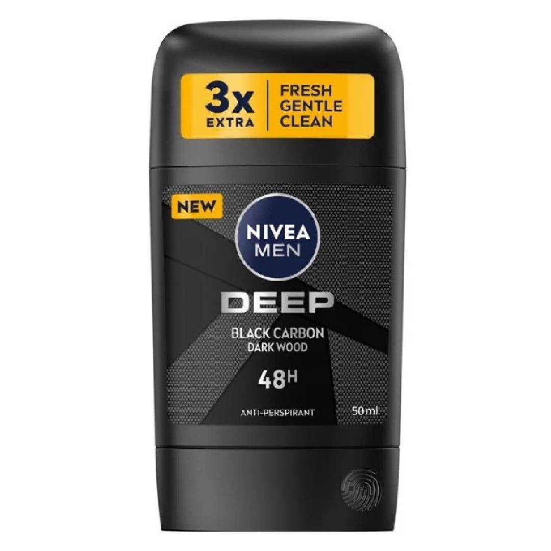NIVEA Men Deep Black Carbon Dark Wood Deodorant 50ml