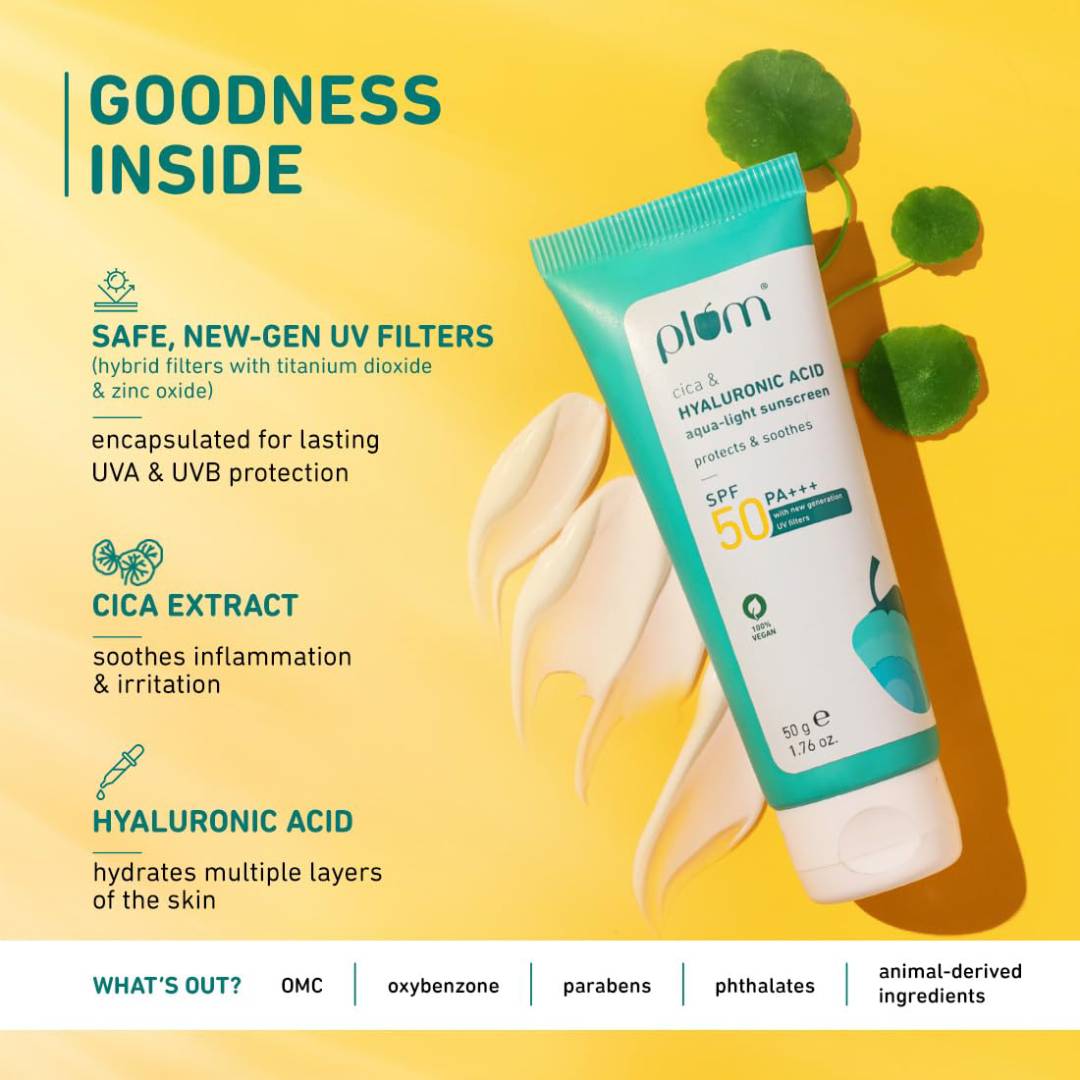 Plum Cica & Hyaluronic Acid Aqua-Light Sunscreen SPF 50 PA+++ – 50g