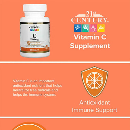 21st Century Vitamin C 1000mg – 60 Tablets