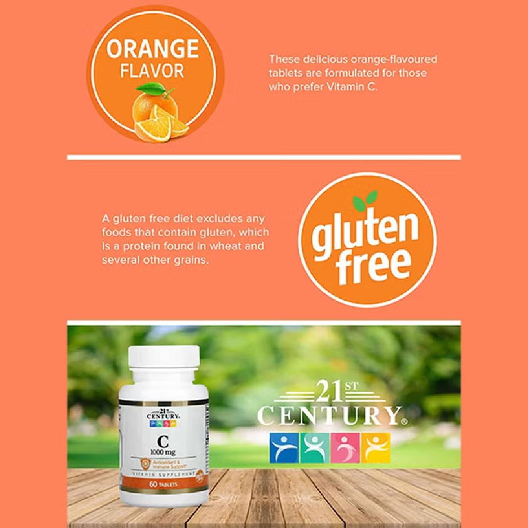 21st Century Vitamin C 1000mg – 60 Tablets