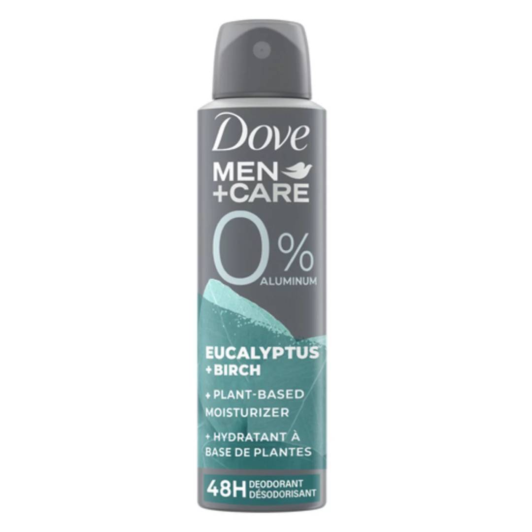 Dove Men+Care 0% Aluminum Deodorant Spray – Eucalyptus &amp; Birch (113g)