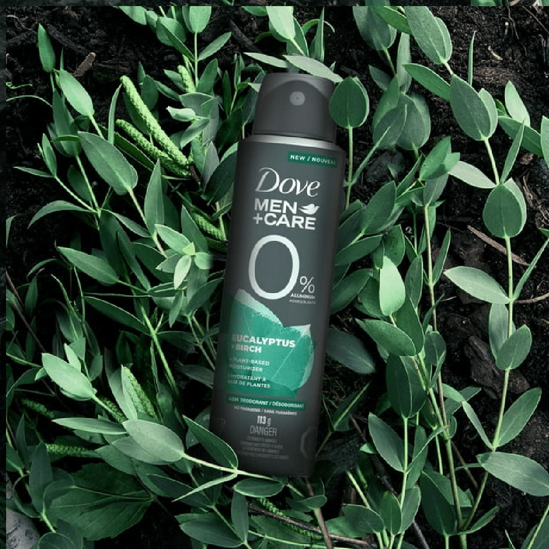 Dove Men+Care 0% Aluminum Deodorant Spray – Eucalyptus &amp; Birch (113g)