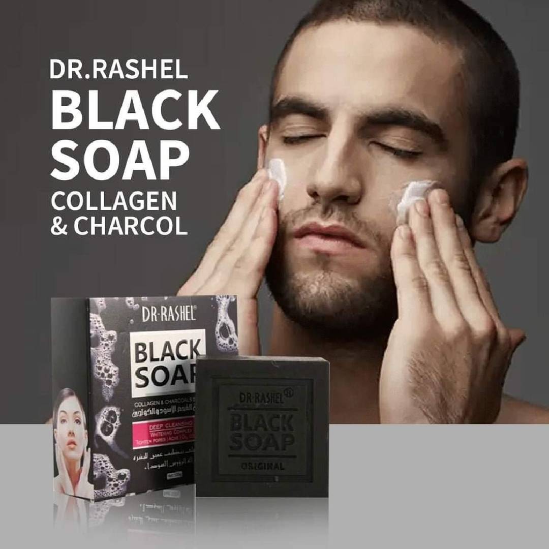 Dr.Rashel Black Soap Collagen & Charcoal 100g